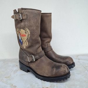 Vintage Indian Motorcycle Engineer Boots Hand Made in America Size 9 US /42 RARE